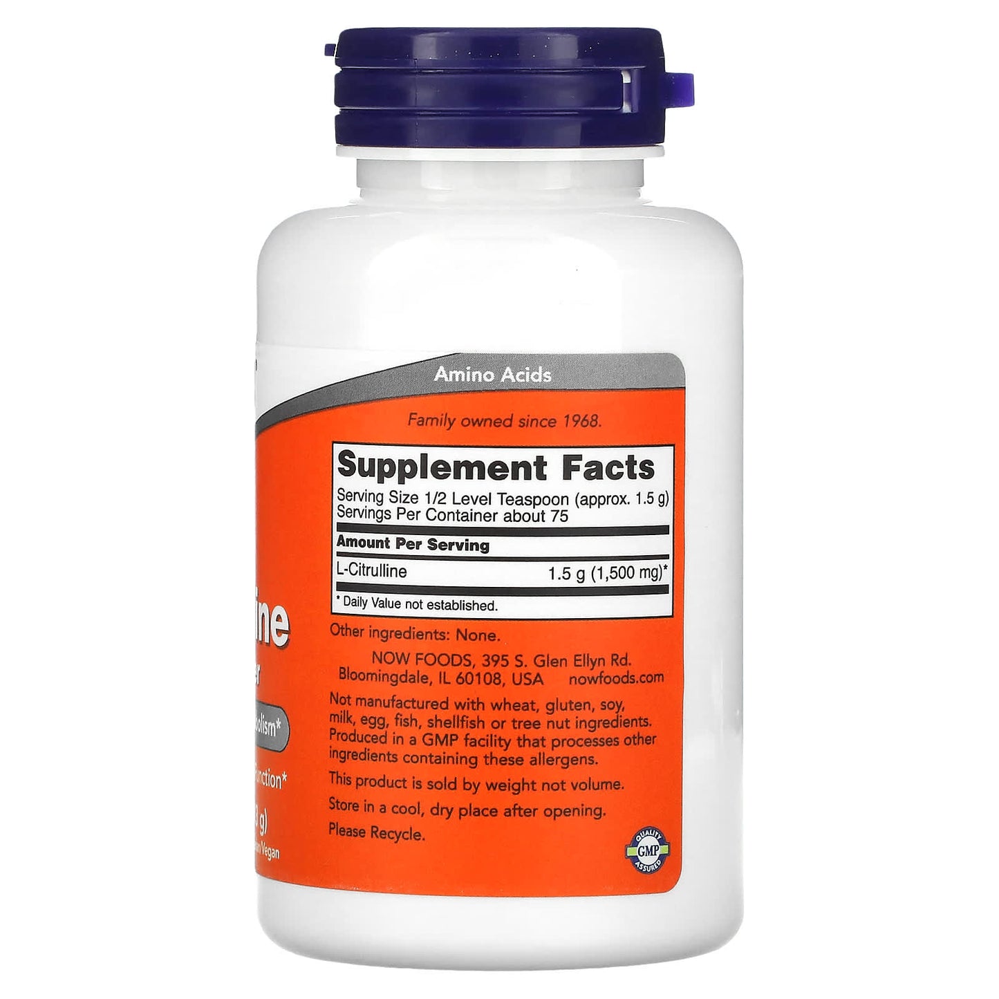 NOW Foods, L-Citrulline, Pure Powder, 4 oz (113 g) - Image 2