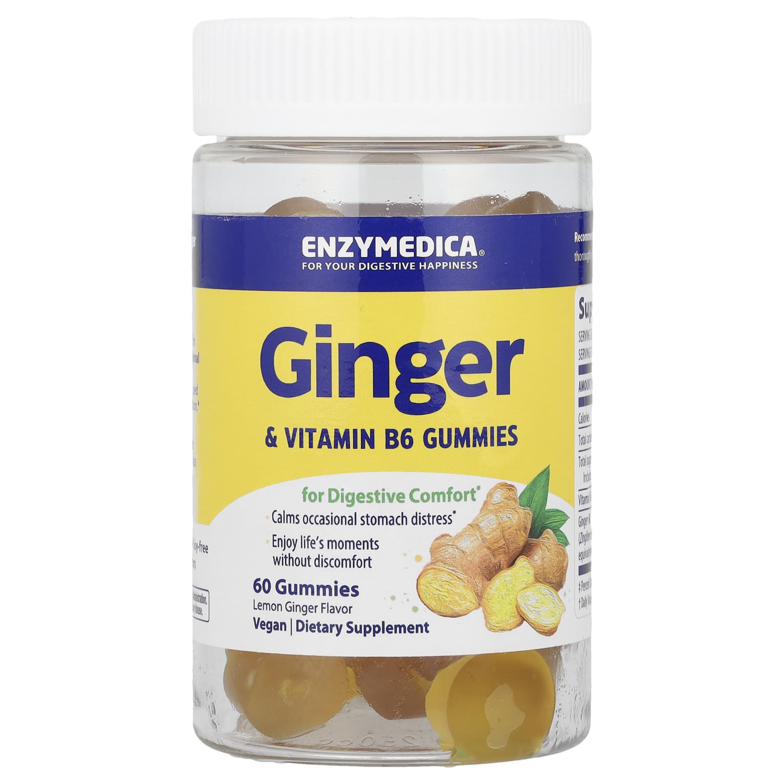 Enzymedica - Digestive Gummies with Ginger & Vitamin B6, Vegan & Gluten Free - Image 1