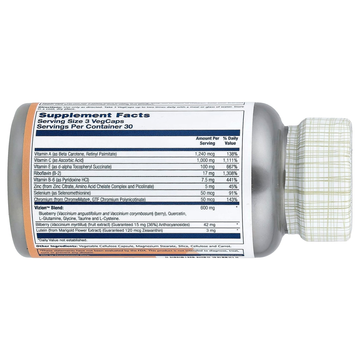 Solaray, Advanced Formula Vizion™ with Bilberry & Lutein, 90 VegCaps - Image 2