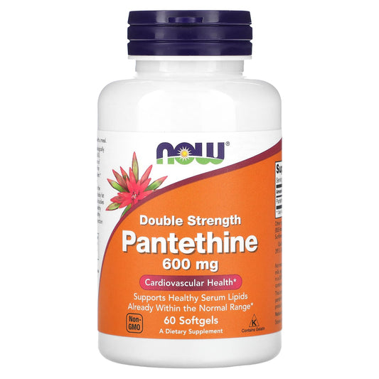 NOW Foods, Double Strength Pantethine, 600 mg, 60 Softgels - Image 1