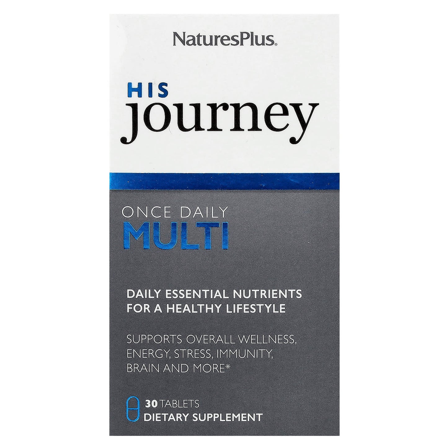 NaturesPlus, His Journey, Once Daily Multi, 30 Tablets - Image 1