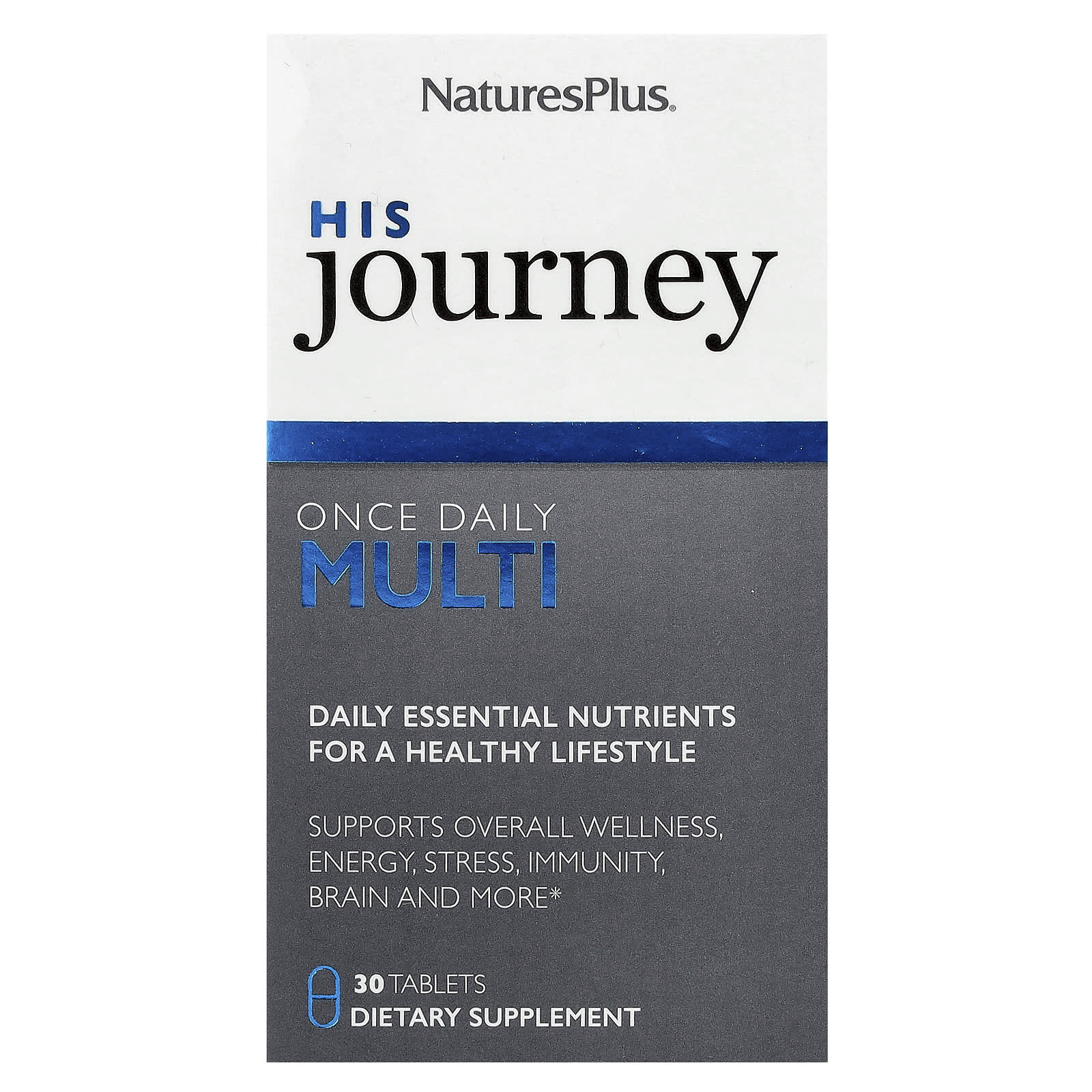 NaturesPlus, His Journey, Once Daily Multi, 30 Tablets - Image 1