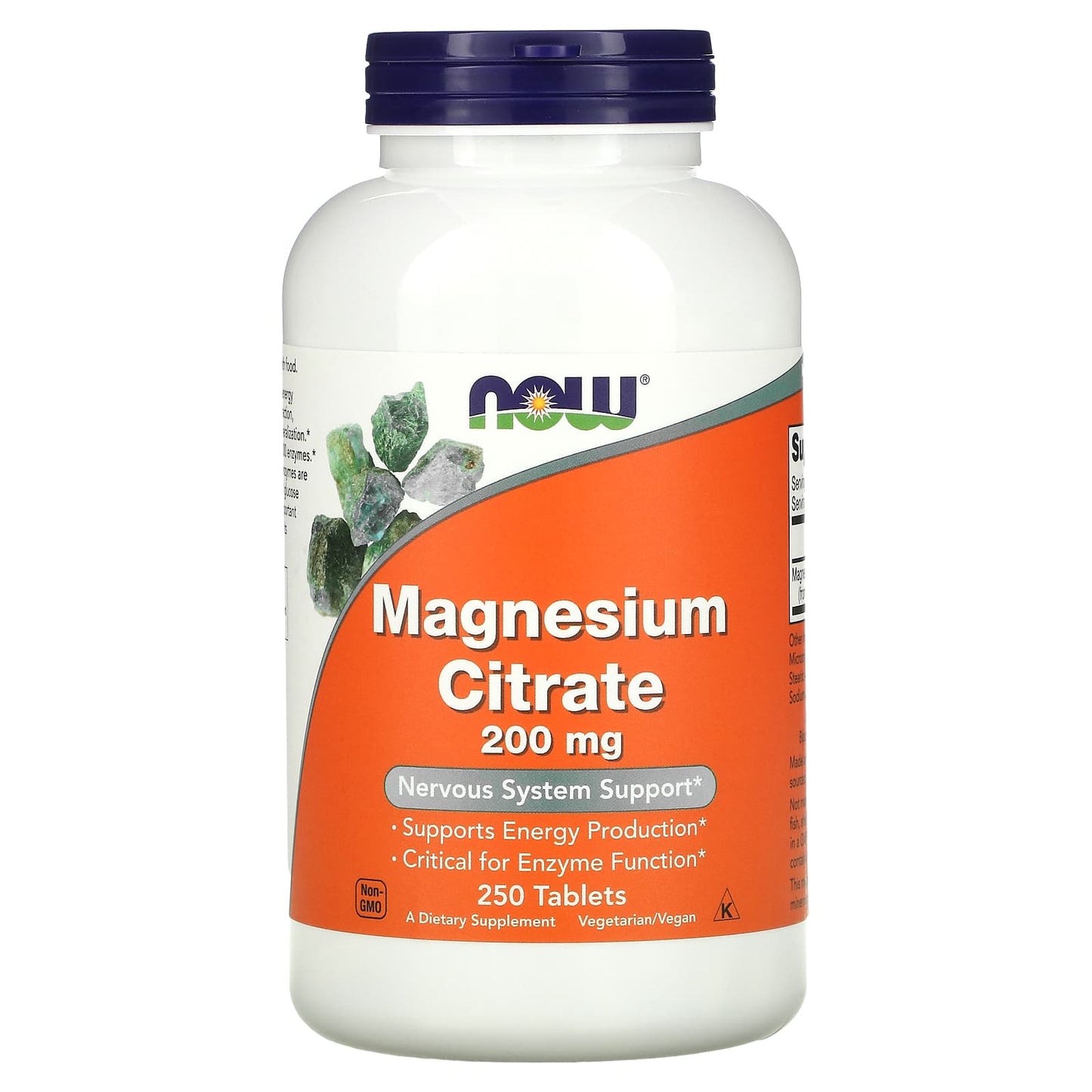 NOW Foods, Magnesium Citrate, 200 mg, 250 Tablets - Image 1