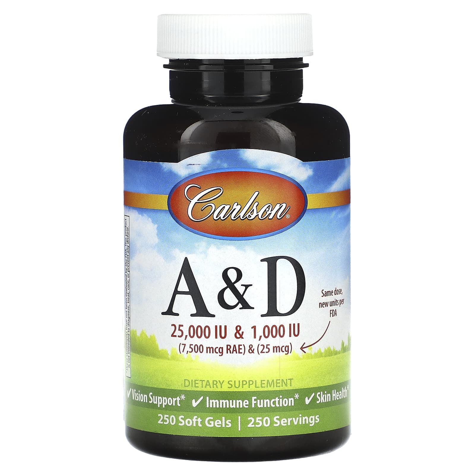 Carlson Vitamin A & D Soft Gels for Vision and Immune Support - Image 1