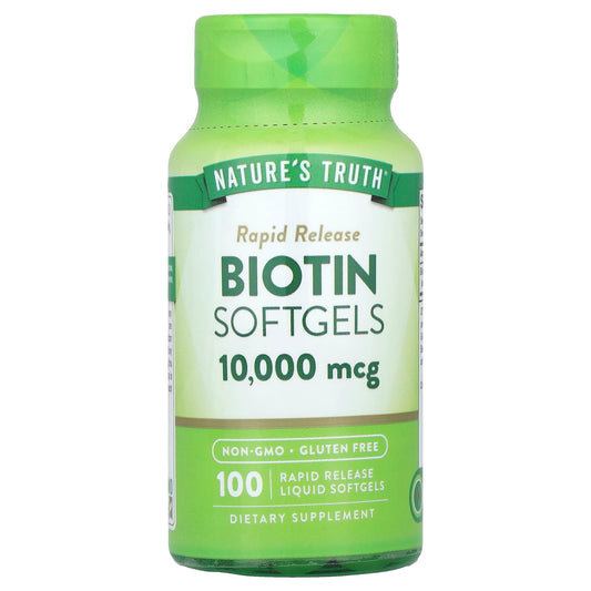 Nature's Truth, Biotin, 10,000 mcg, 100 Rapid Release Liquid Softgels - Image 1