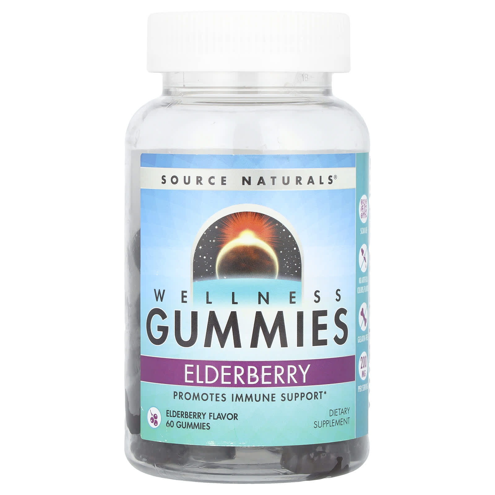 Source Naturals, Wellness Gummies, Elderberry, 60 Gummies - Image 1