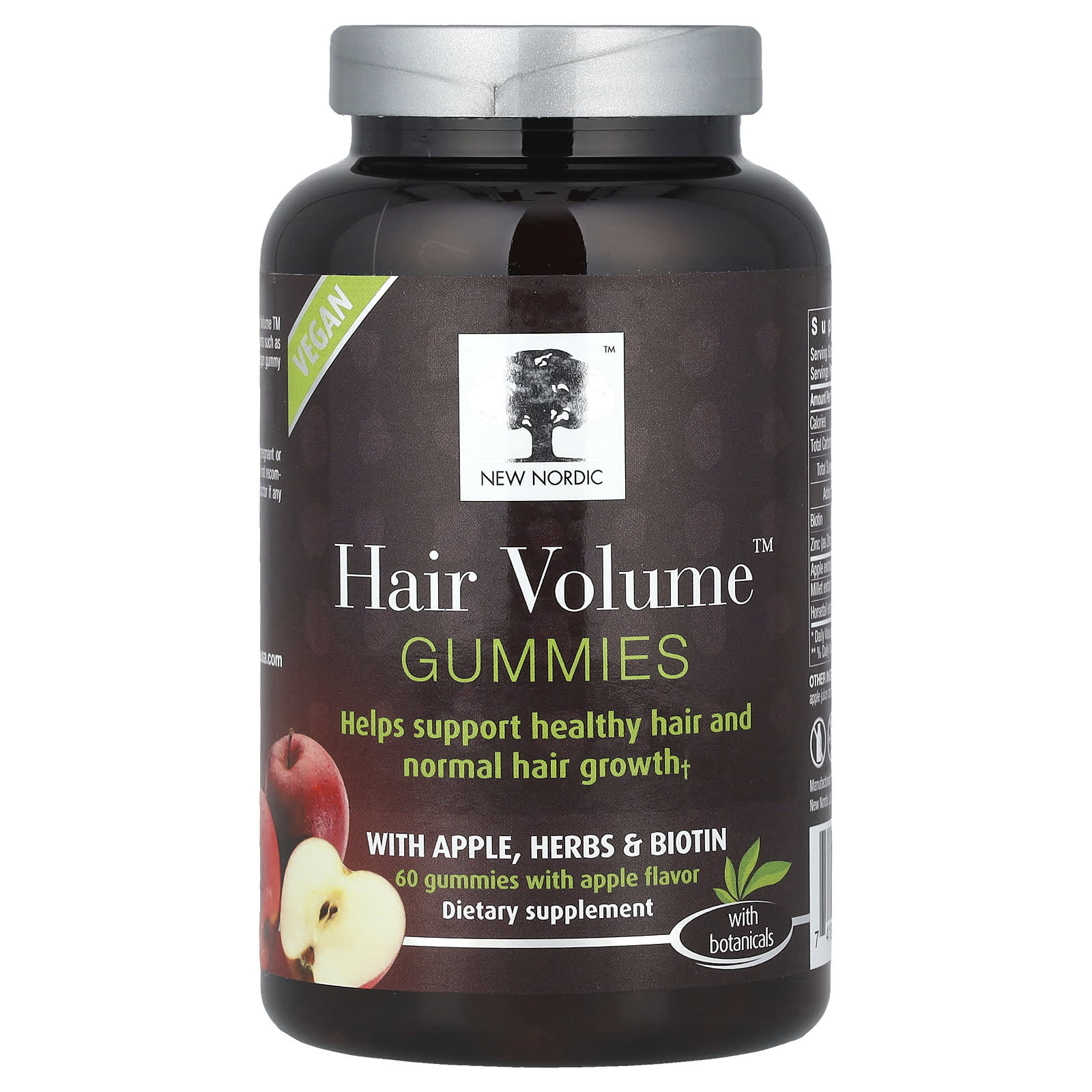 New Nordic, Hair Volume™ Gummies with Apple, Herbs & Biotin, 60 Gummies - Image 1