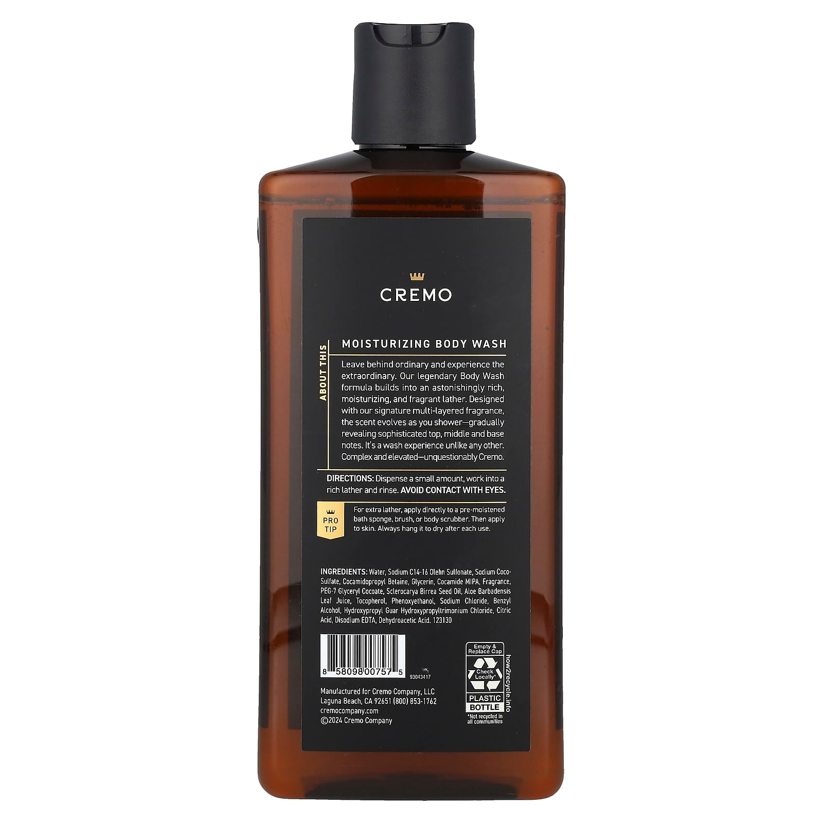 Cremo Body Wash, Distiller's Blend, Moisturizing & Fragrant, 16 fl oz - Image 2