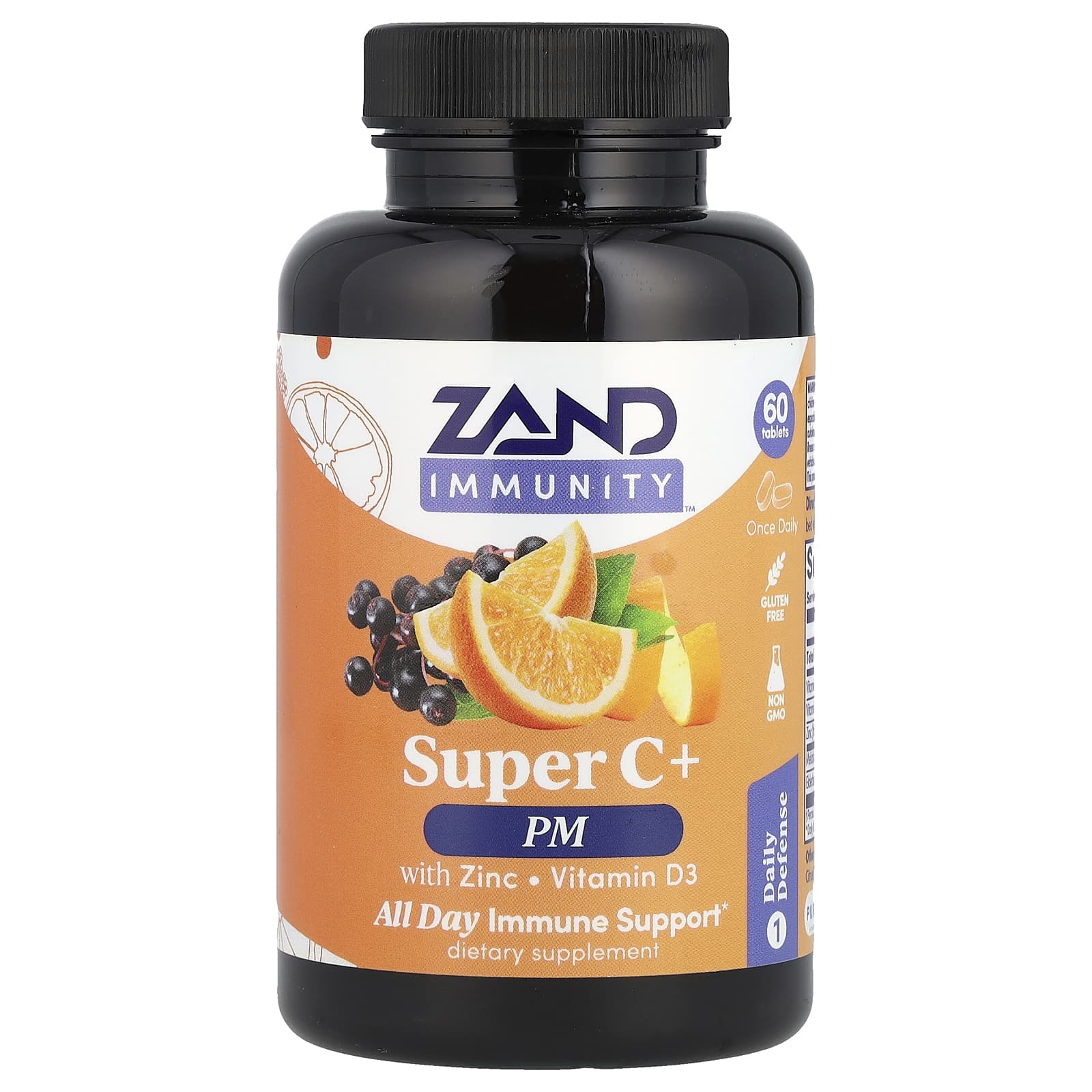 Zand, Immunity, Super C+ PM, With Zinc/Vitamin D3, 60 Tablets - Image 1