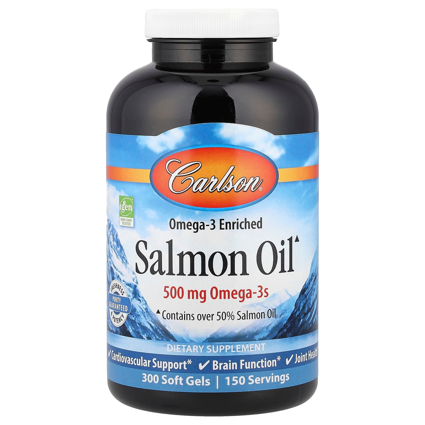 Carlson Omega-3 Enriched Salmon Oil Soft Gels 500mg - Image 1