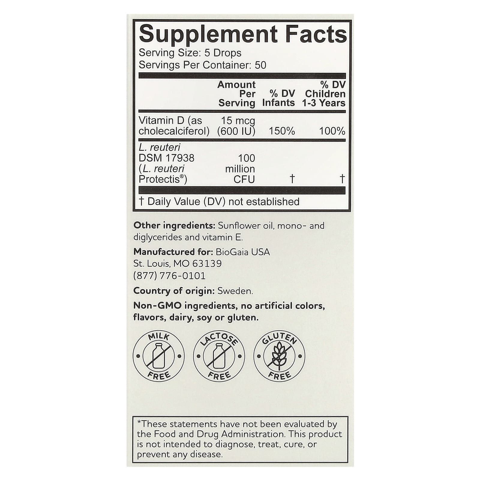 BioGaia, Baby Protectis Drops, Immune Active, 0-36 Months, 0.34 fl oz (10 ml)