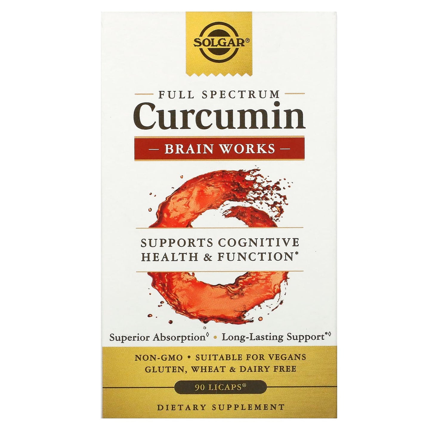 Solgar, Full Spectrum Curcumin, Brain Works, 90 Licaps - Image 1