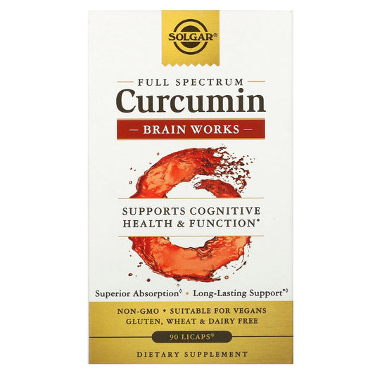 Solgar, Full Spectrum Curcumin, Brain Works, 90 Licaps - Image 1