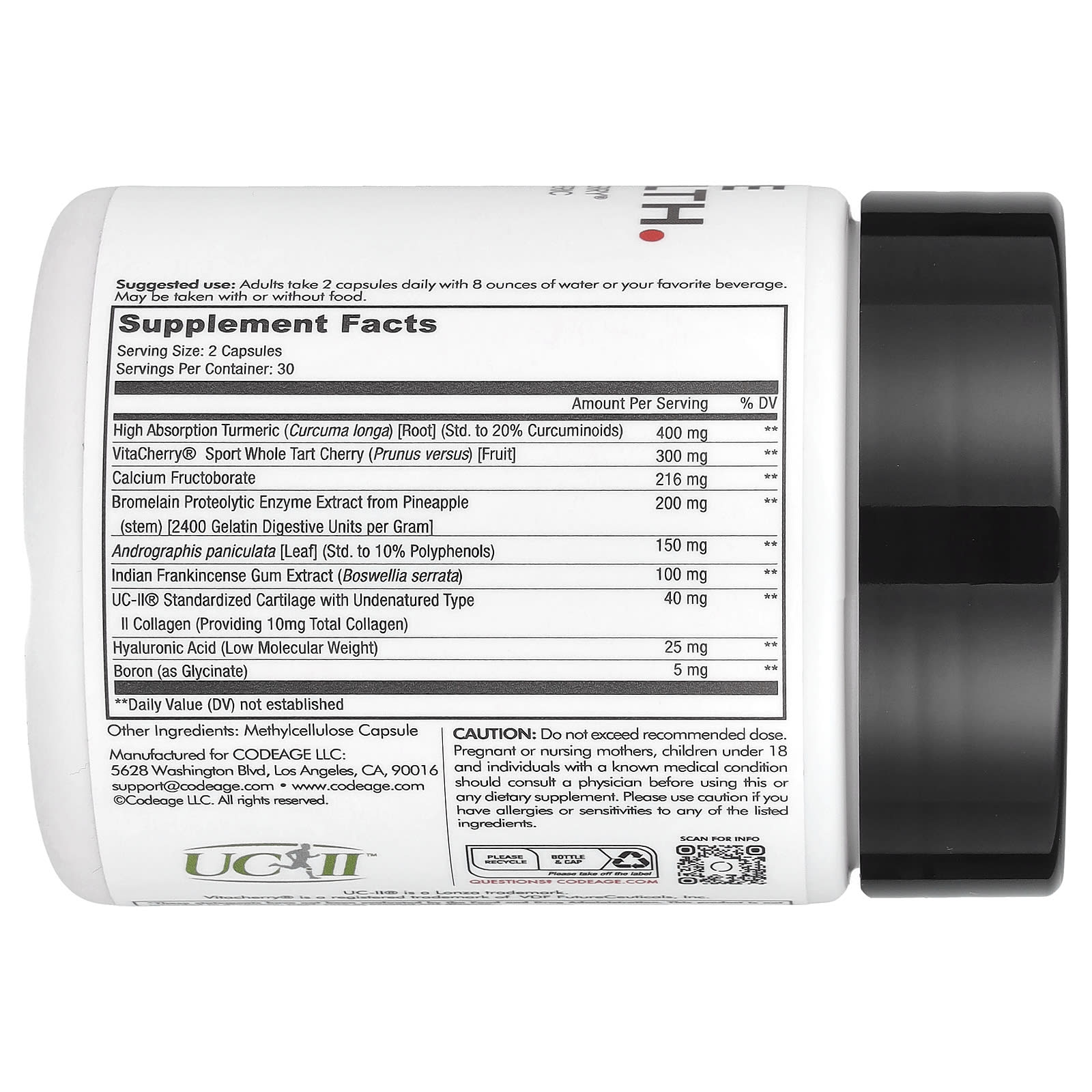 Supreme Joint Health Supplement by CodeAge - 60 Capsules - Image 2