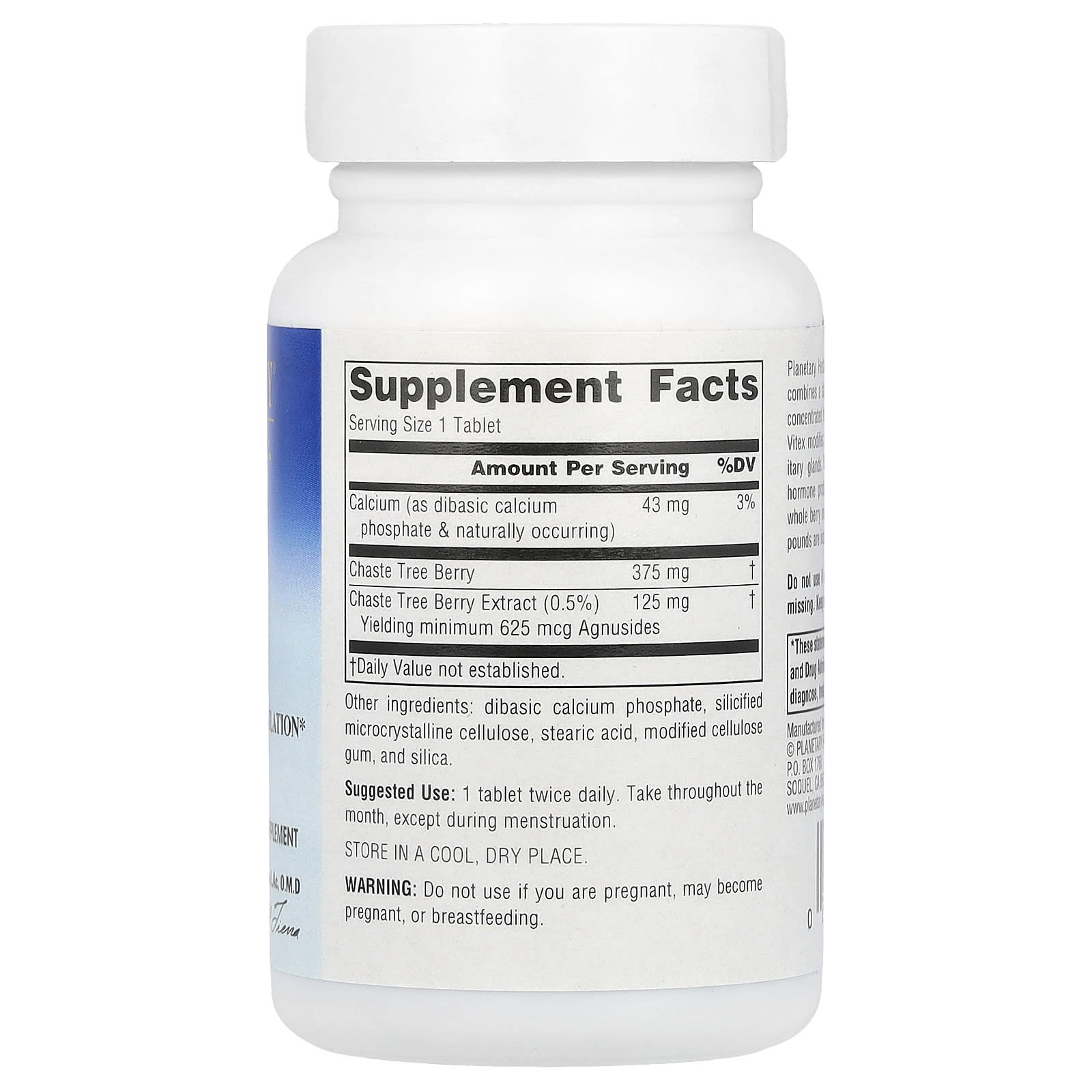 Planetary Herbals, Full Spectrum™ Vitex Extract, 60 Tablets - Image 2