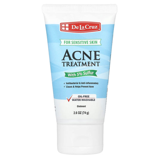 De La Cruz Sensitive Skin Acne Treatment Ointment with 5% Sulfur, 2.6 oz - Image 1