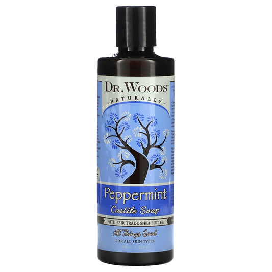 Peppermint Castile Soap with Fair Trade Shea Butter by Dr. Woods - Image 1