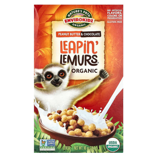 Nature's Path, Envirokidz Organic, Leapin' Lemurs Cereal, Peanut Butter & Chocolate, 10 oz (284 g) - Image 1