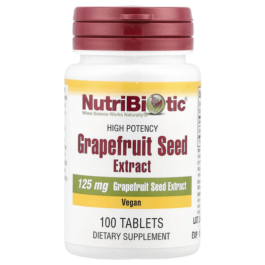 NutriBiotic, Grapefruit Seed Extract, High Potency, 125 mg, 100 Tablets - Image 1