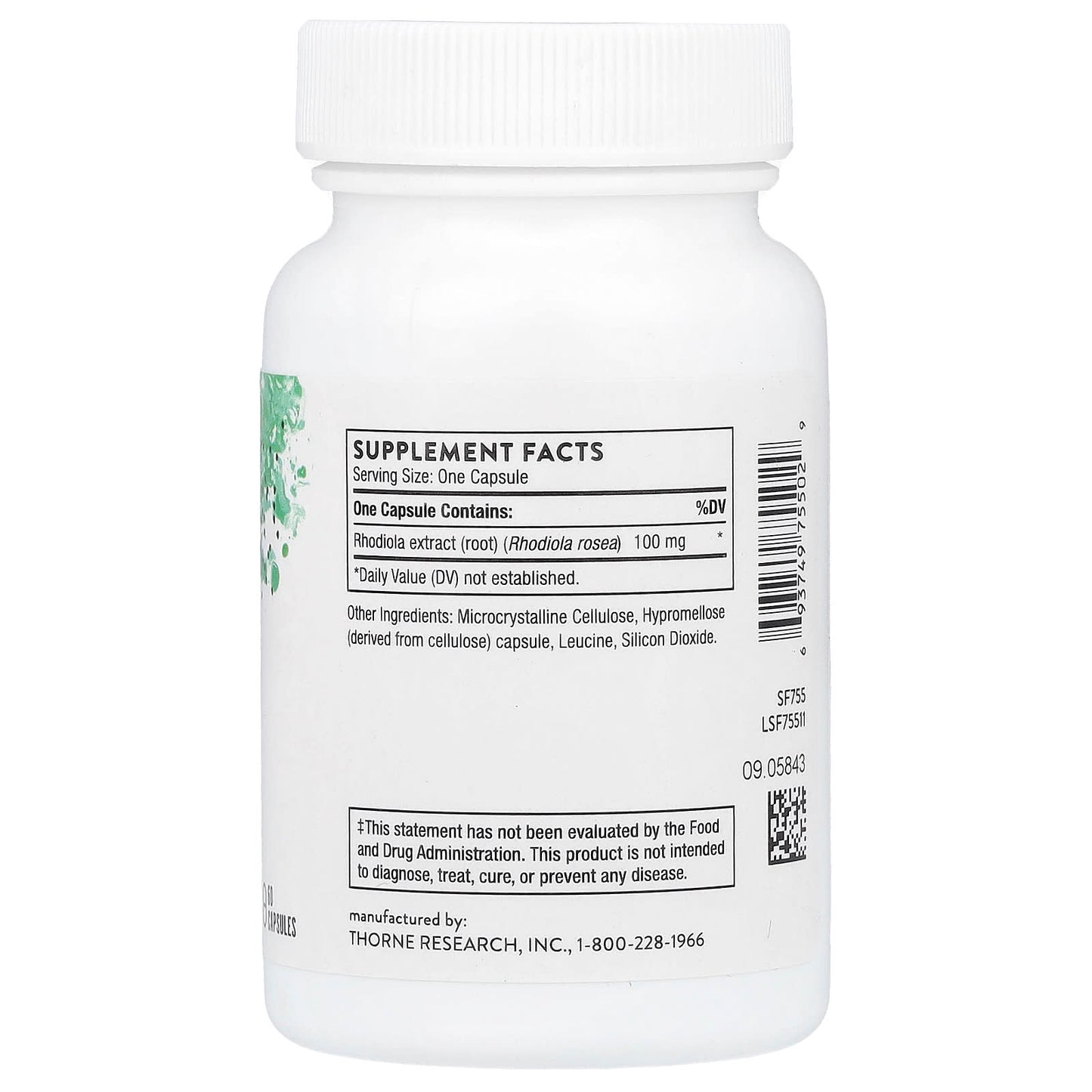 Thorne, Rhodiola, 60 Capsules (100 mg per Capsule) - Image 2