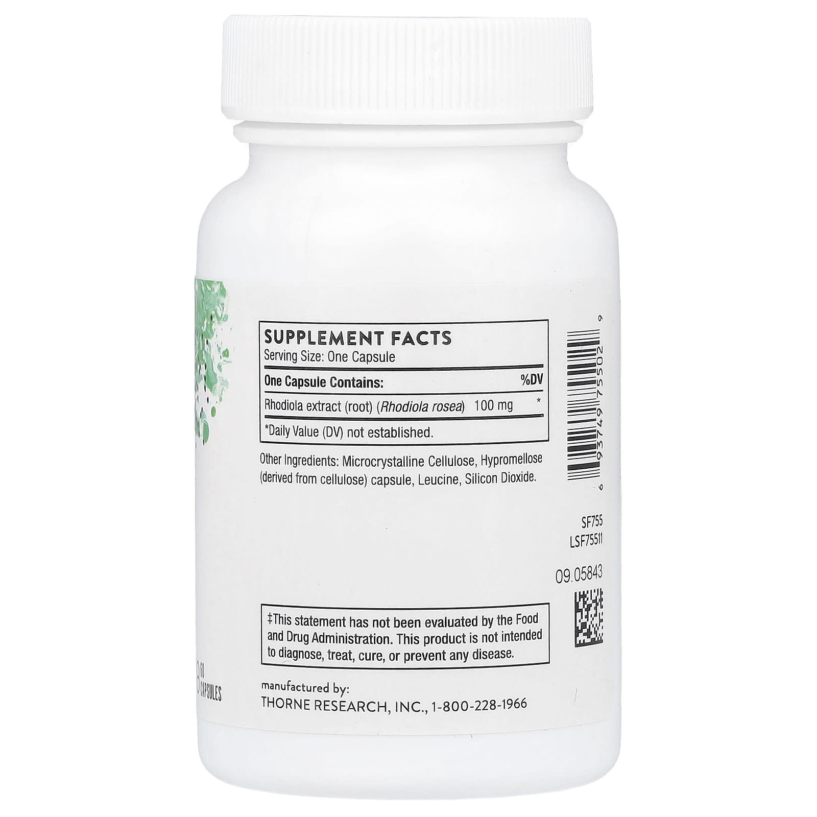 Thorne, Rhodiola, 60 Capsules (100 mg per Capsule) - Image 2