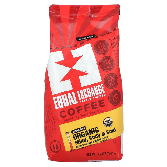 Fair Trade Organic Coffee, Medium Roast, 12 oz (340 g) - Image 1