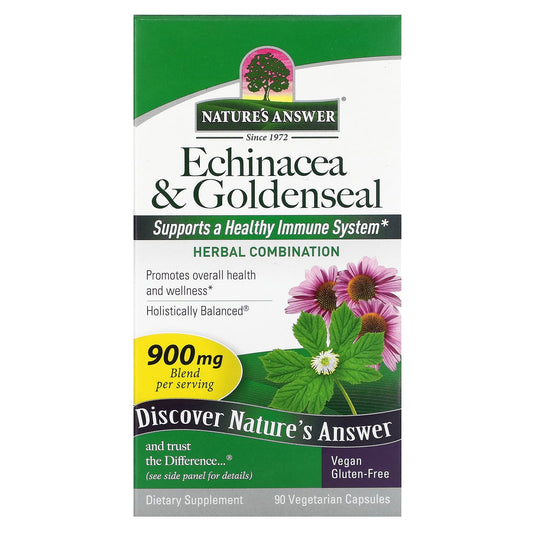 Nature's Answer, Echinacea & Goldenseal, 90 Vegetarian Capsules - Image 1