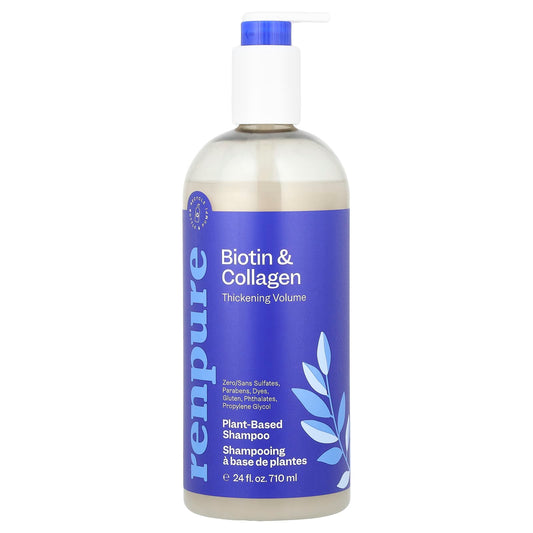 Renpure, Plant-Based Shampoo, Biotin & Collagen, 24 fl oz (710 ml) - Image 1
