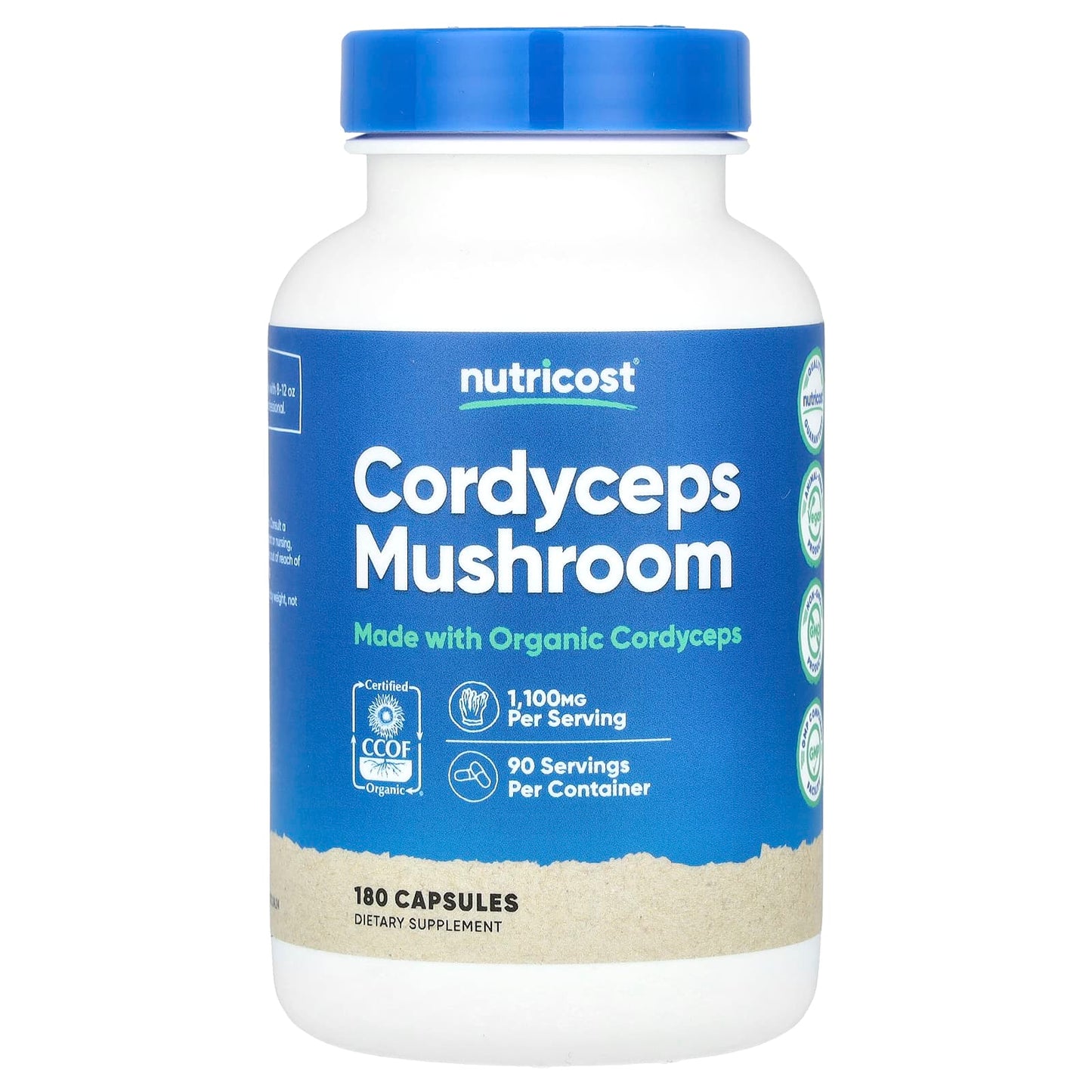 Nutricost, Cordyceps Mushroom, 180 Capsules (550 mg Per Capsule)