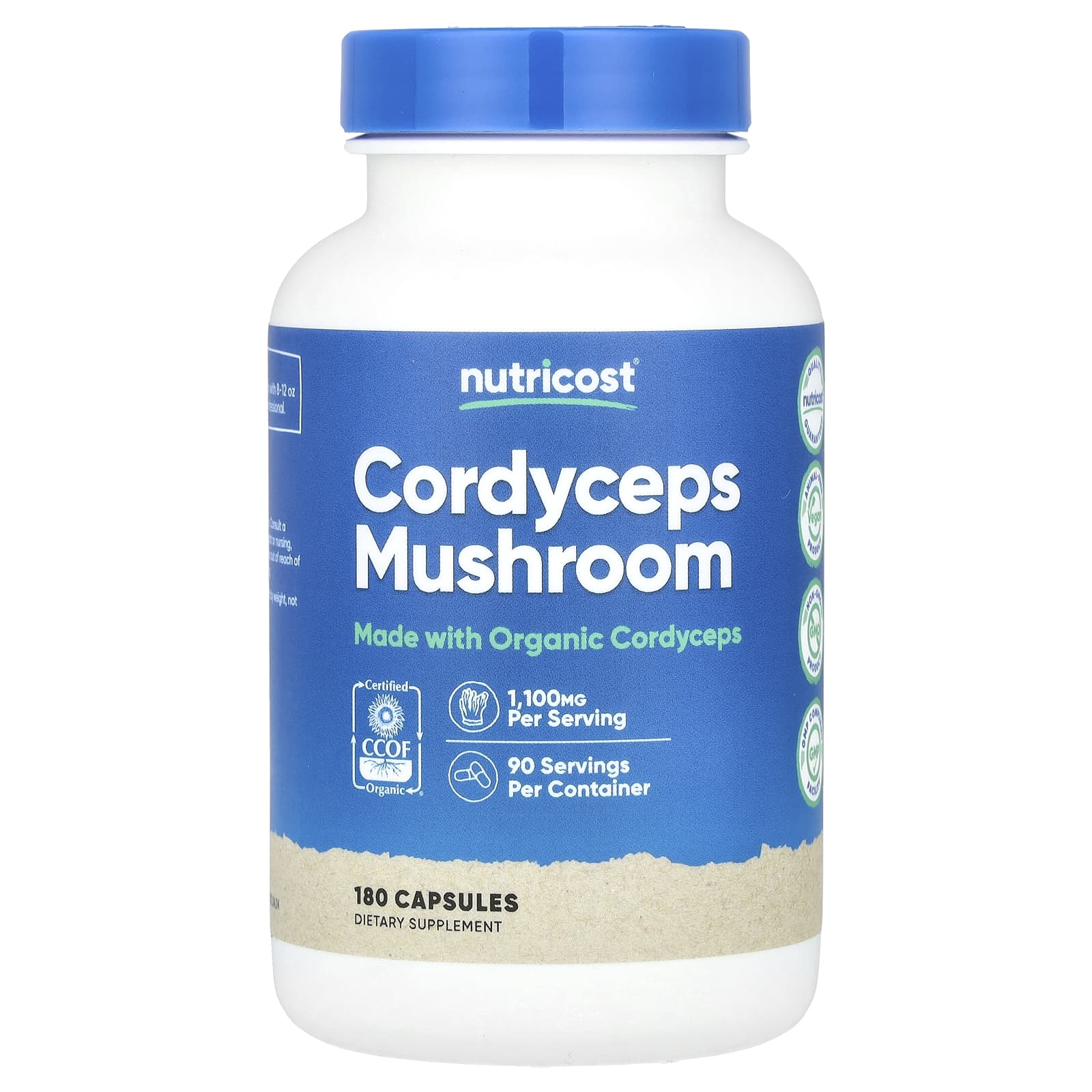 Nutricost, Cordyceps Mushroom, 180 Capsules (550 mg Per Capsule)