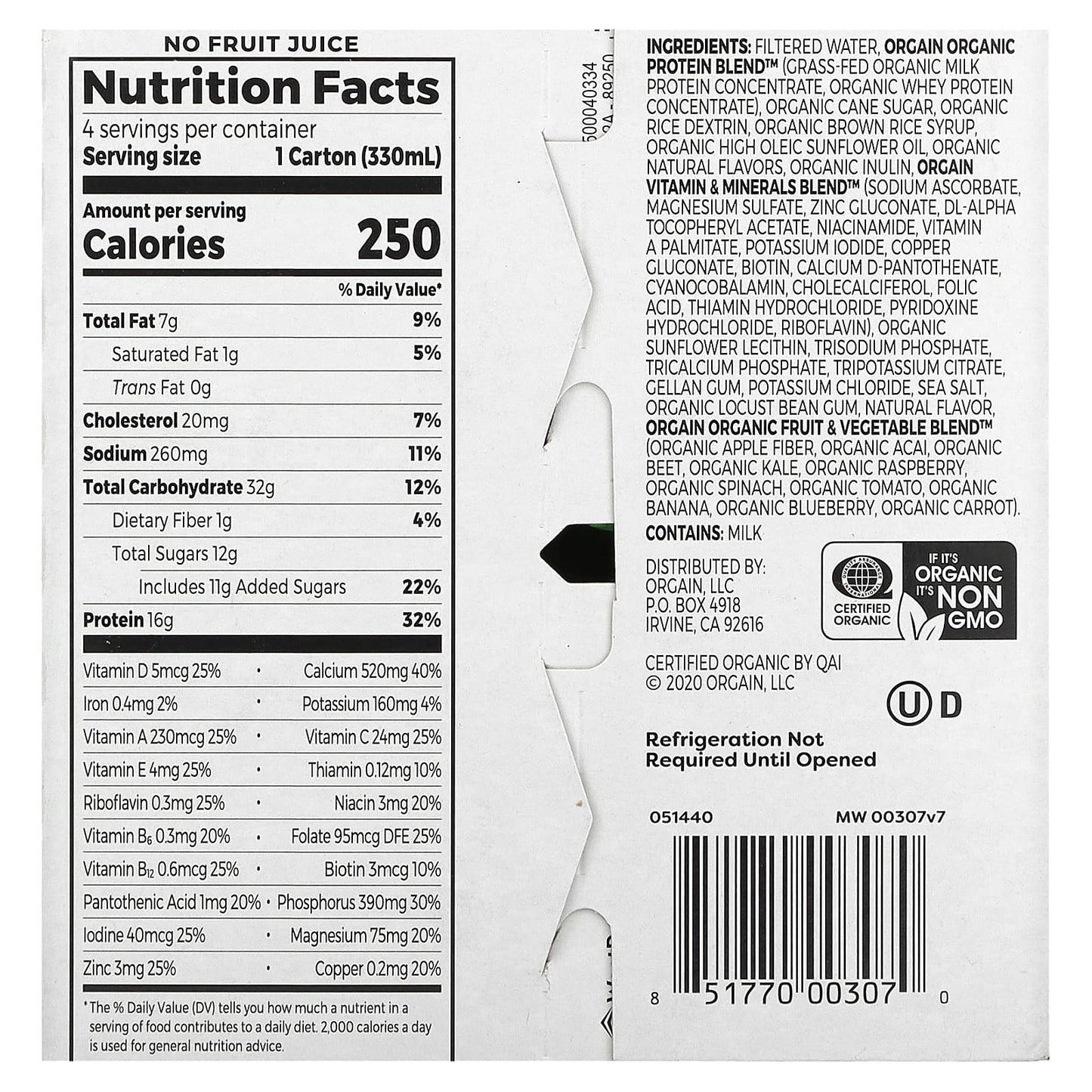 Orgain, Organic Nutrition, Nutritional Shake,  Strawberries & Cream, 4 Pack, 11 fl oz (330 ml) Each - Image 2