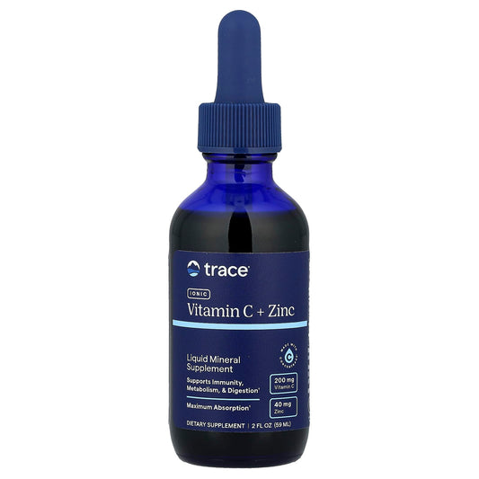 Trace, Ionic Vitamin C + Zinc, Liquid Mineral Supplement, 2 fl oz (59 ml) - Image 1