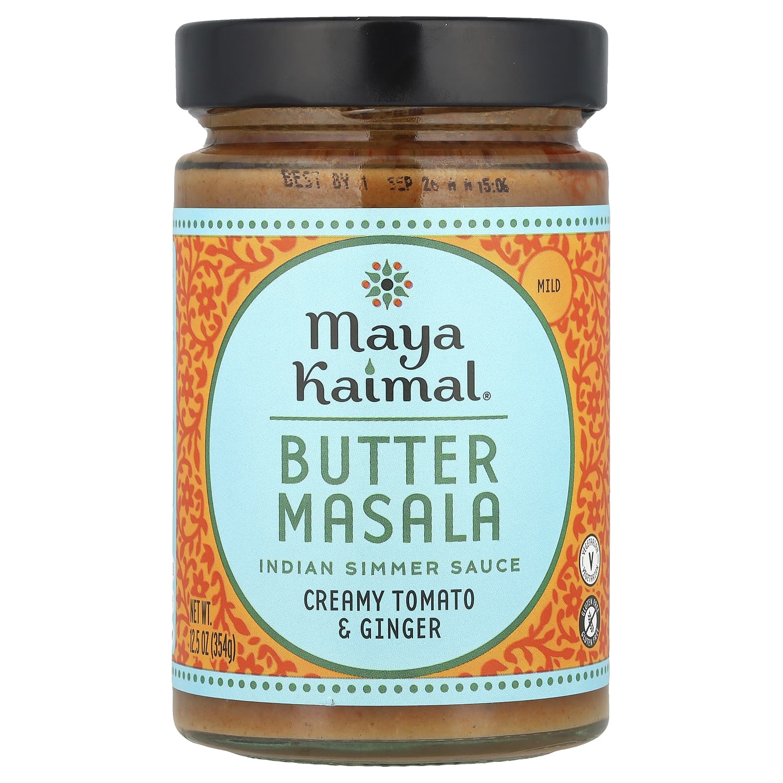 Maya Kaimal, Butter Masala, Indian Simmer Sauce, Mild, Creamy Tomato & Ginger, 12.5 oz (354 g) - Image 1