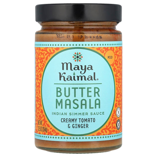 Maya Kaimal, Butter Masala, Indian Simmer Sauce, Mild, Creamy Tomato & Ginger, 12.5 oz (354 g) - Image 1