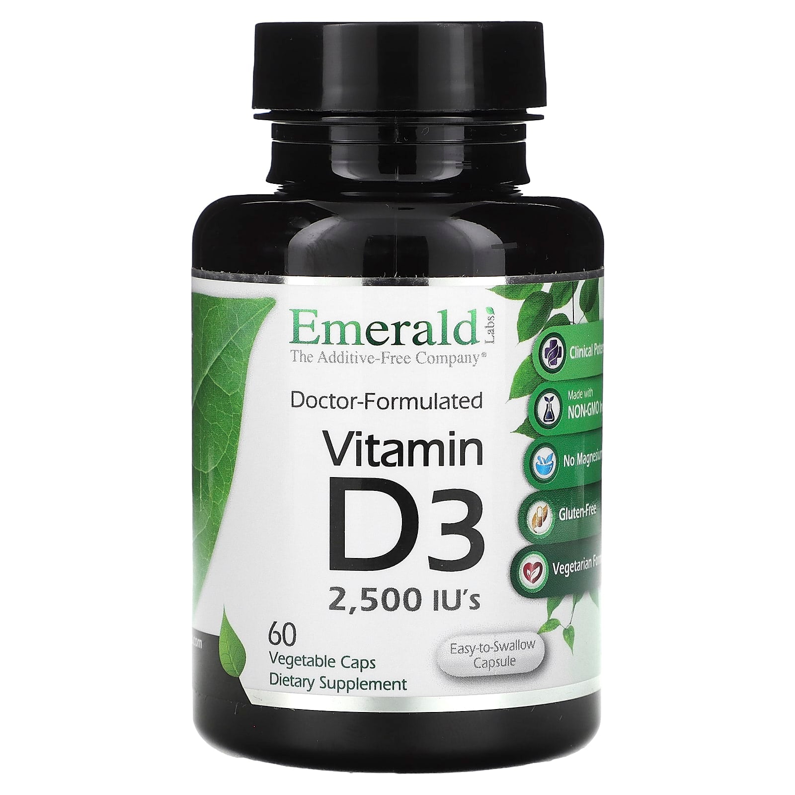 Emerald Laboratories Vitamin D3 2500 IU, Gluten-Free Capsules for Strong Bones - Image 1