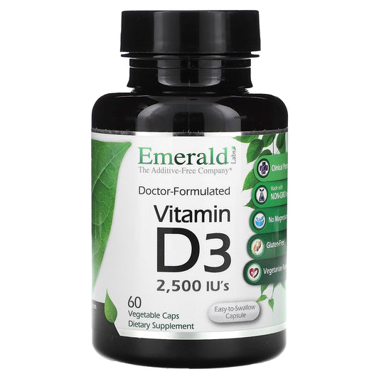 Emerald Laboratories Vitamin D3 2500 IU, Gluten-Free Capsules for Strong Bones - Image 1