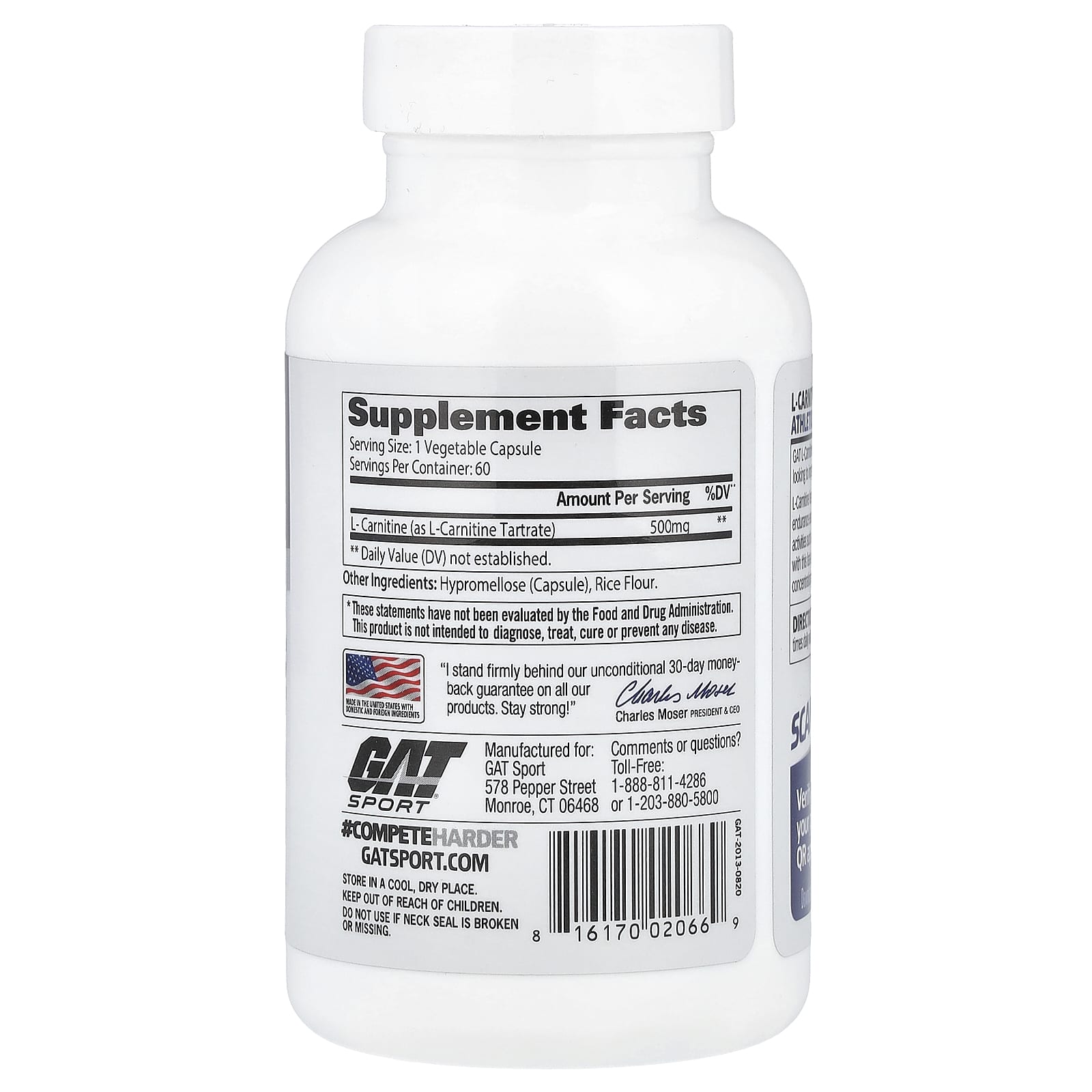 GAT L-Carnitine 500mg - Boost Energy & Endurance | 60 Veg Capsules - Image 2