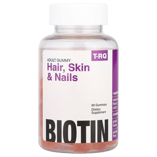 T-RQ, Adult Gummy, Hair, Skin & Nails, Strawberry, 60 Gummies - Image 1