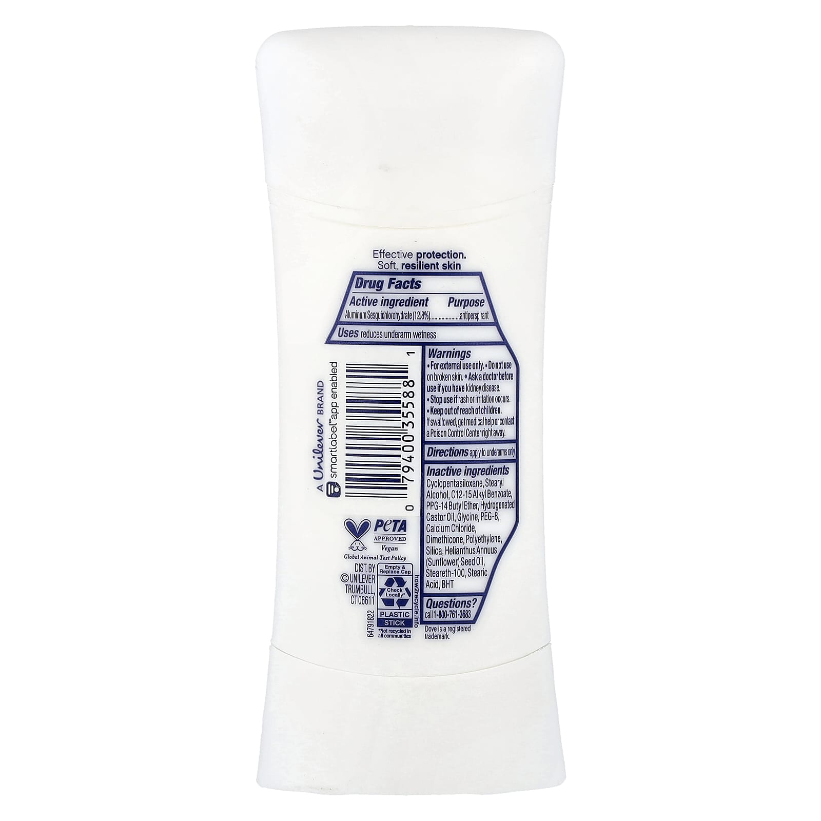 Dove Advanced Care Unscented Antiperspirant Deodorant, 2.6oz - Image 2