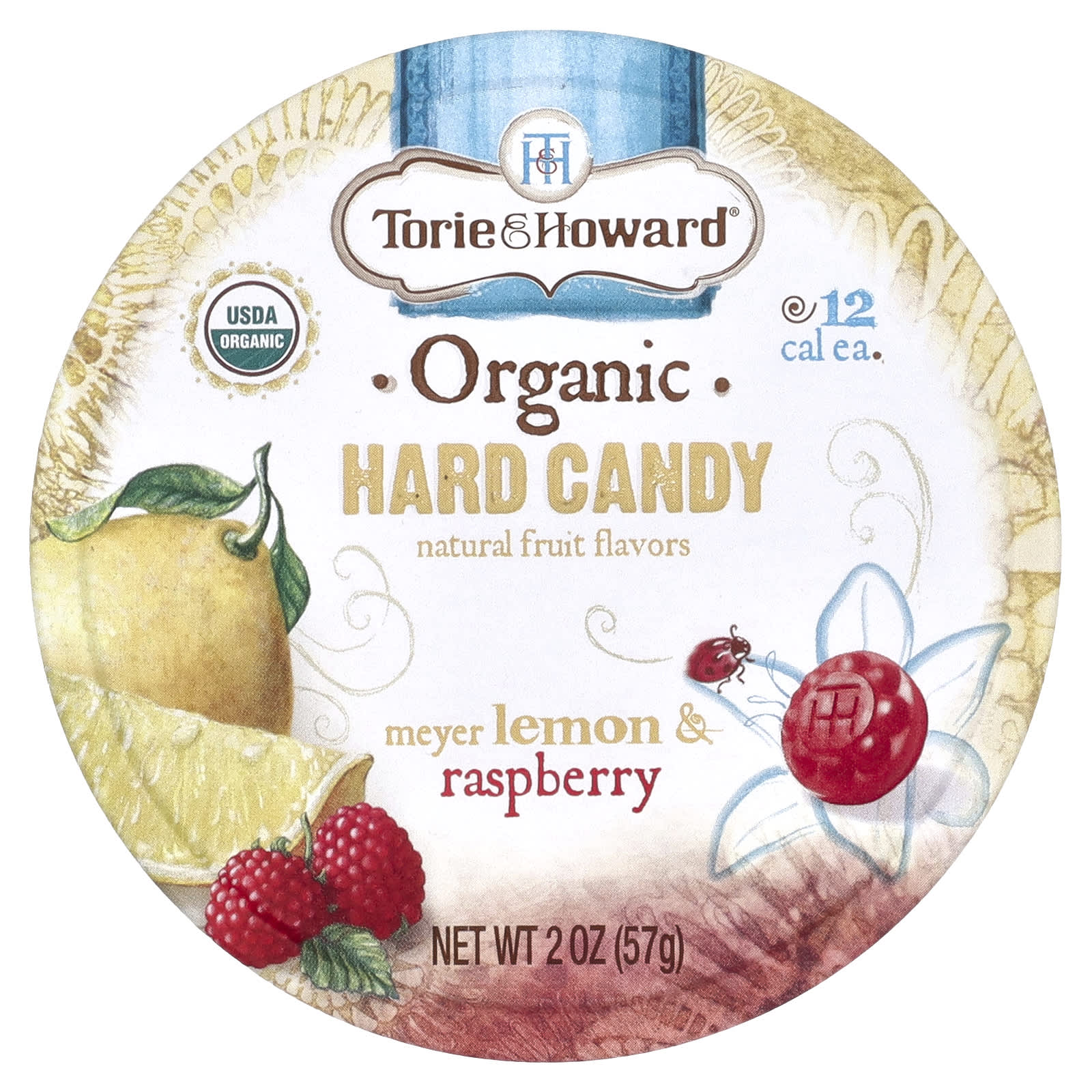 Torie & Howard, Organic Hard Candy, Meyer Lemon & Raspberry, 2 oz (57 g) - Image 1