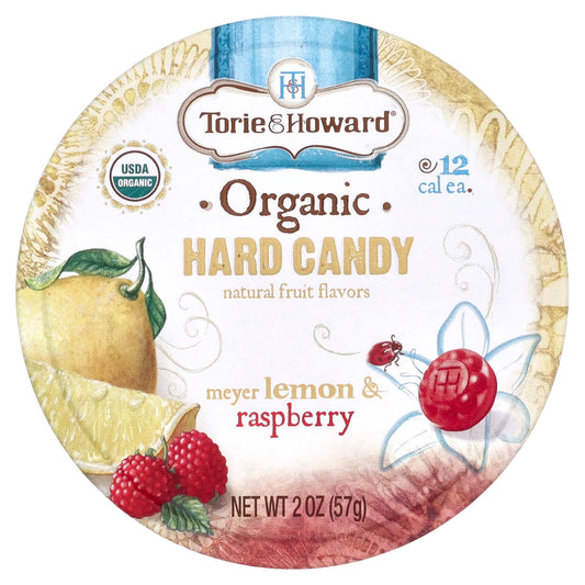 Torie & Howard, Organic Hard Candy, Meyer Lemon & Raspberry, 2 oz (57 g) - Image 1