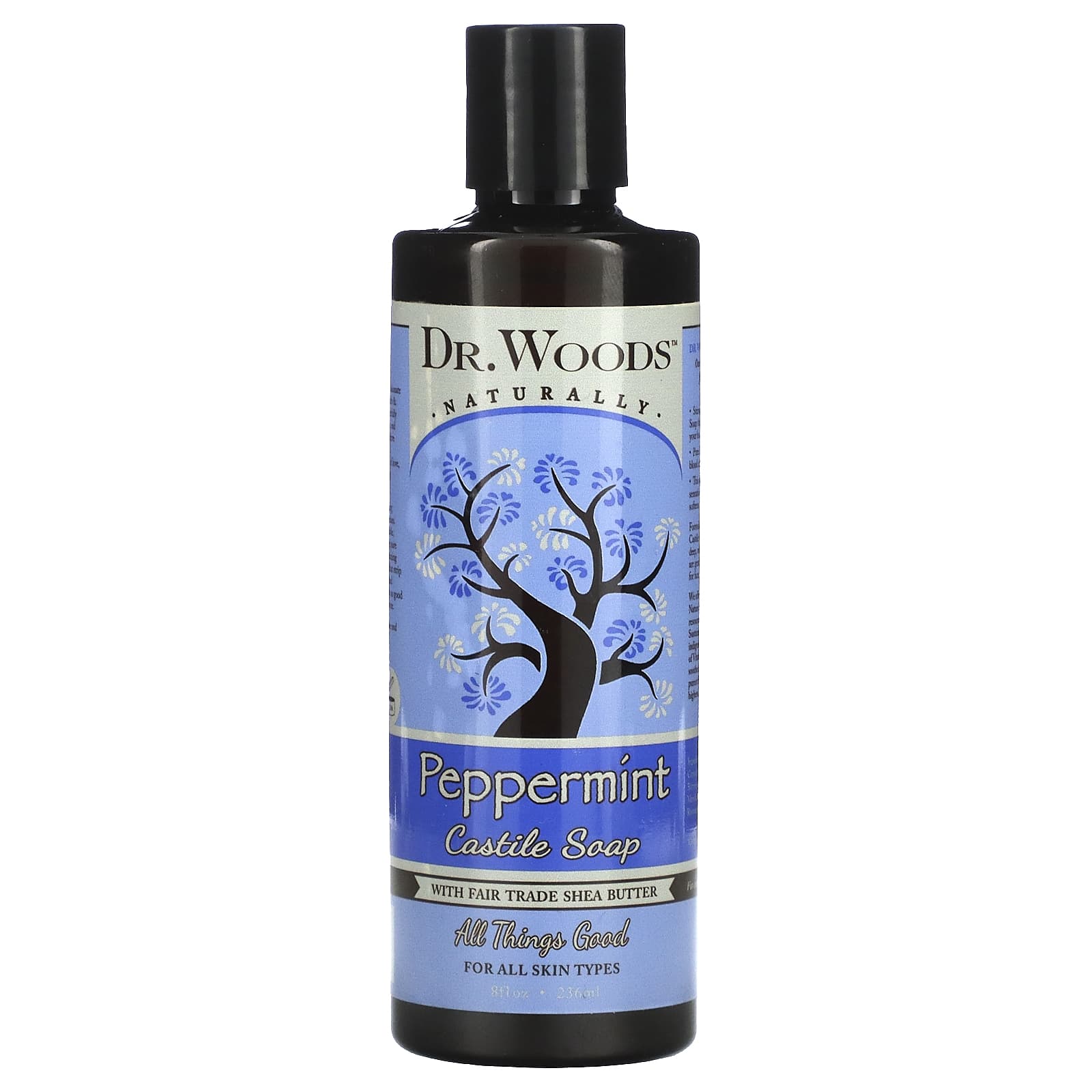 Peppermint Castile Soap with Fair Trade Shea Butter by Dr. Woods - Image 1