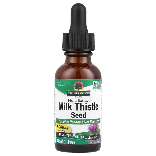Nature's Answer, Milk Thistle Seed, Fluid Extract, Alcohol-Free, 2,000 mg, 1 fl oz (30 ml) - Image 1