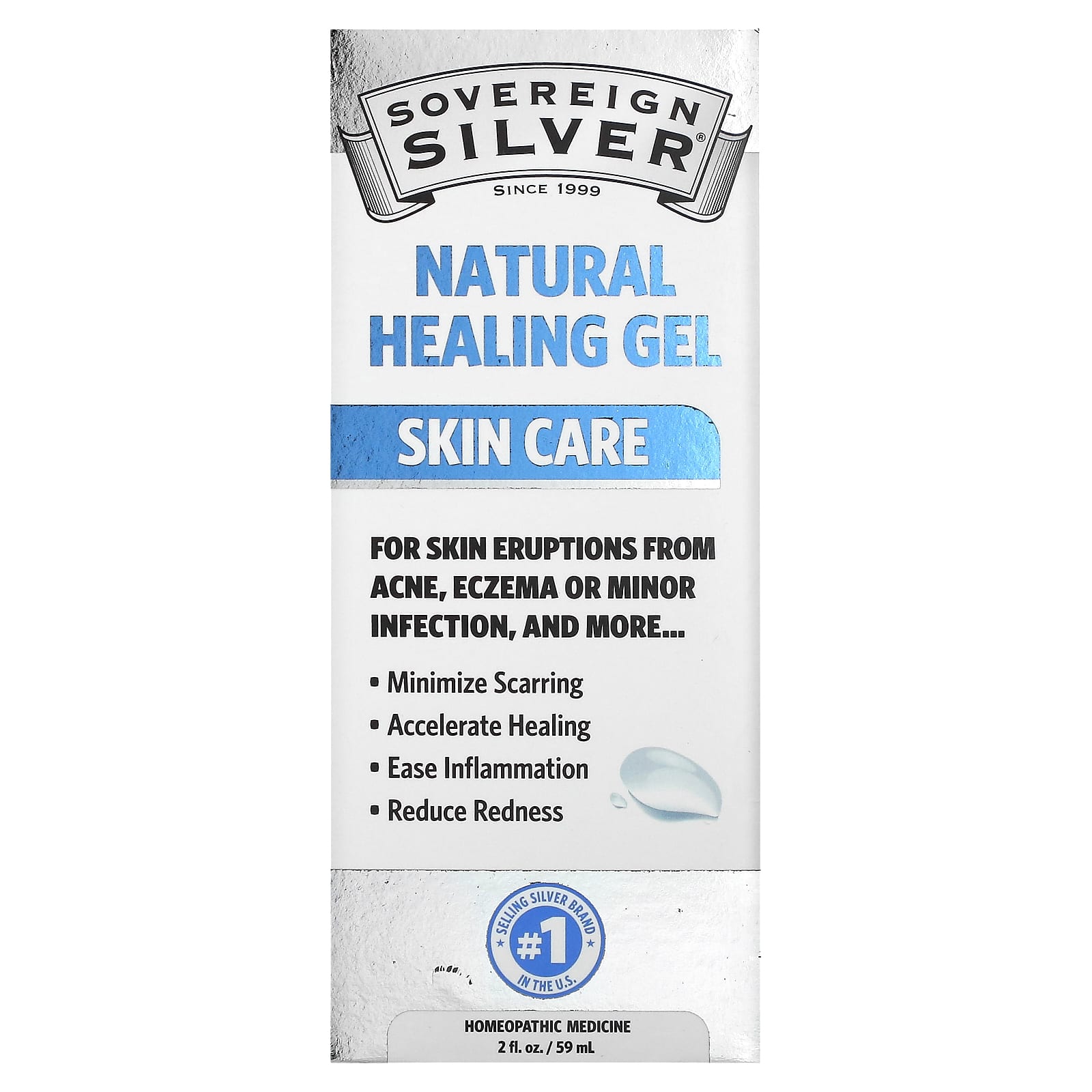 Sovereign Silver, Natural Healing Gel, Skin Care , 2 fl oz (59 ml) - Image 2