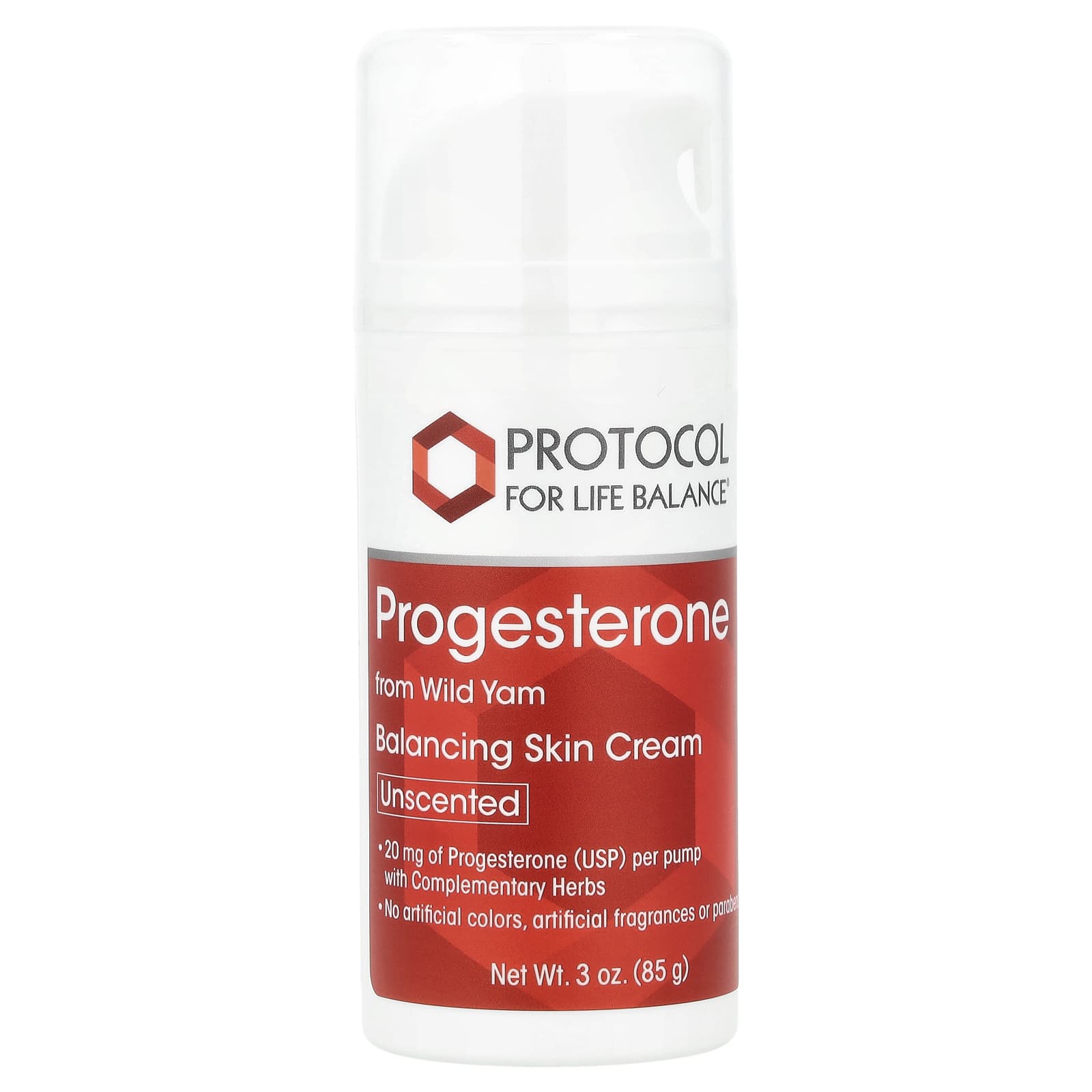 Protocol for Life Balance, Progesterone, Balancing Skin Cream, Unscented, 3 oz (85 g) - Image 1