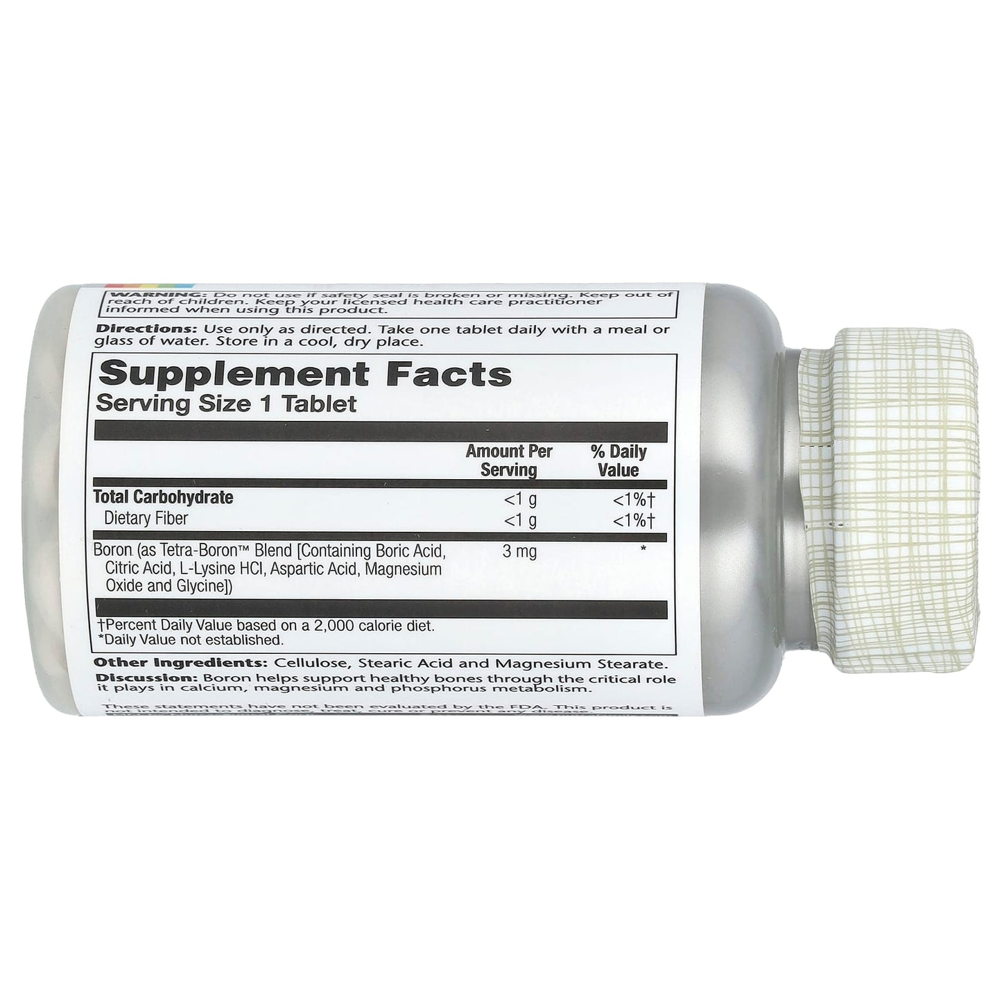 Solaray, Tetra-Boron®, 3 mg, 100 Tablets - Image 2