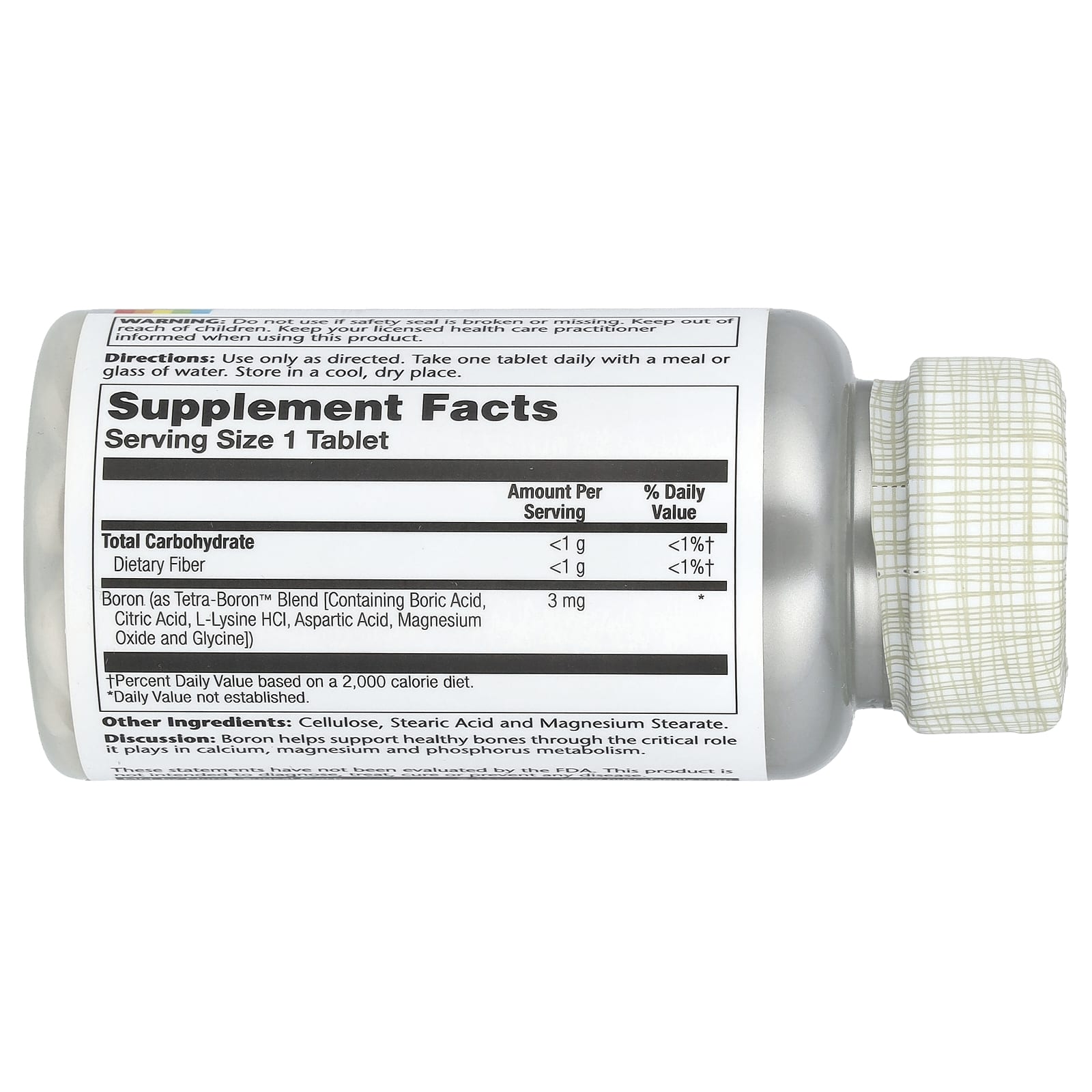 Solaray, Tetra-Boron®, 3 mg, 100 Tablets - Image 2