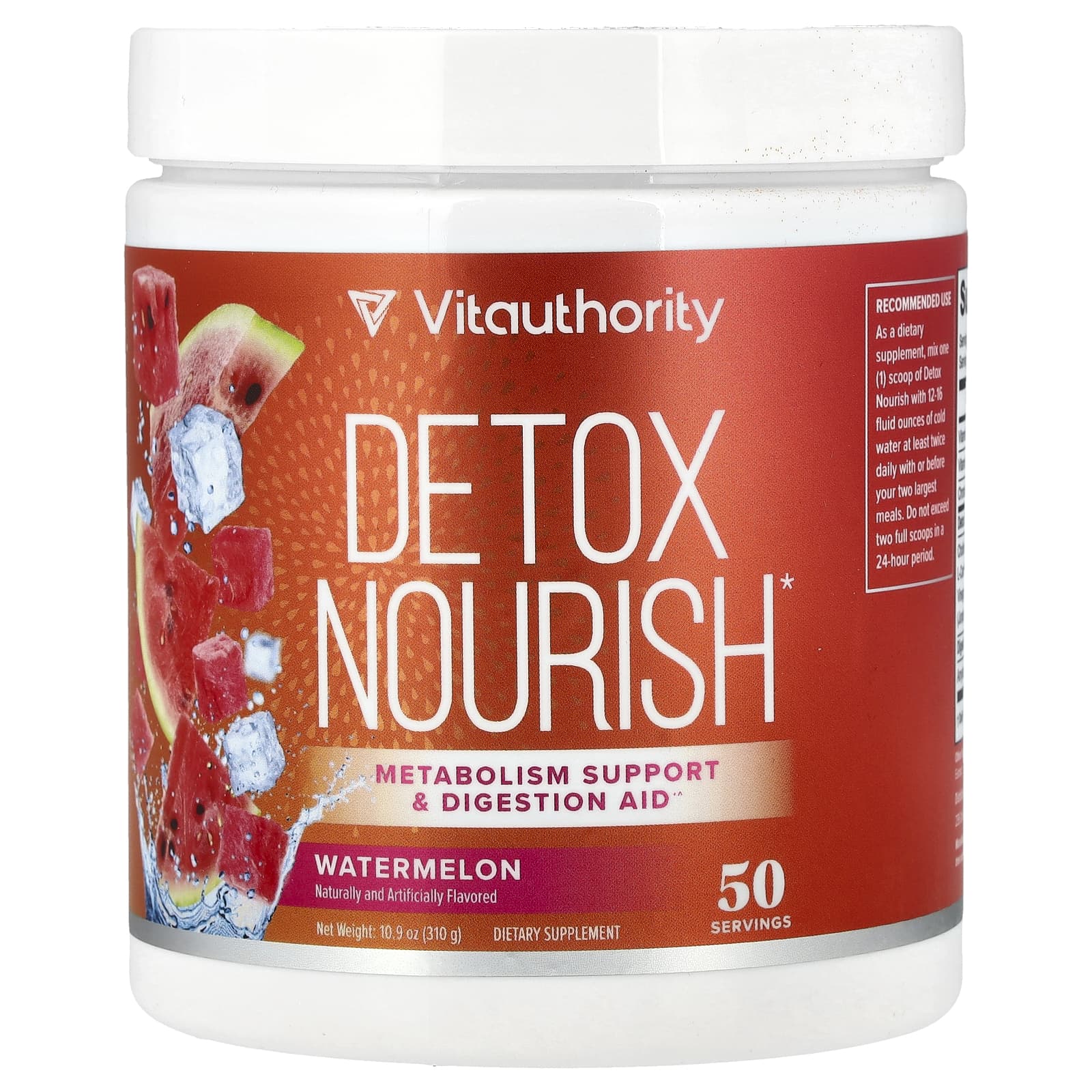 Vitauthority, Detox Nourish, Watermelon , 10.9 oz (310 g) - Image 1