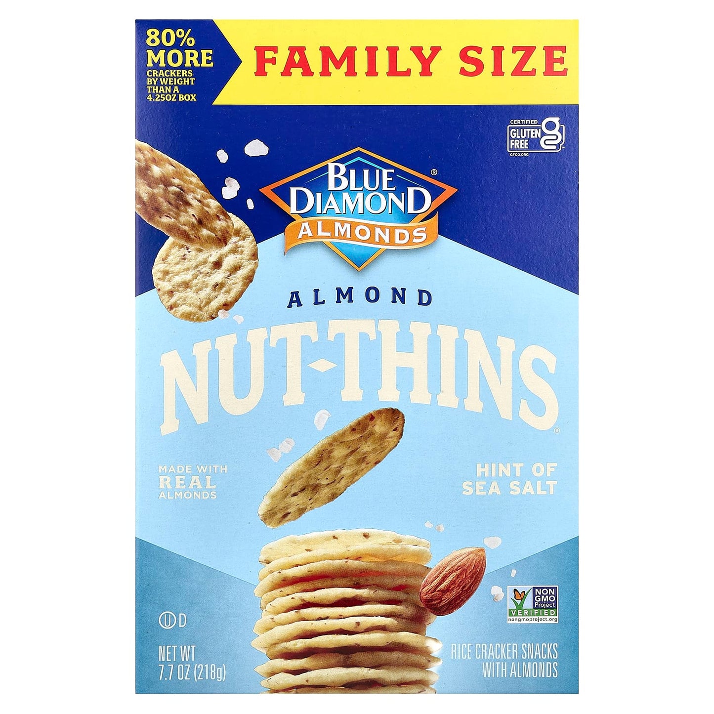 Blue Diamond Almond Nut-Thins, Gluten-Free Crackers with Sea Salt - Image 1