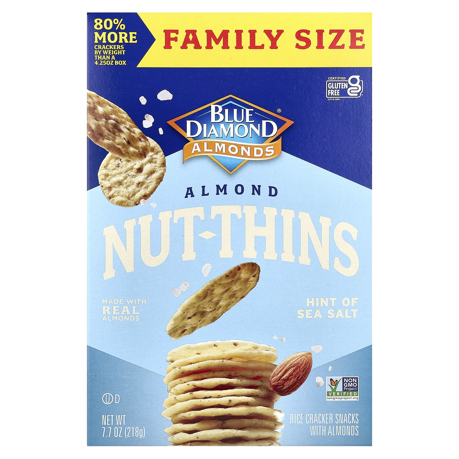 Blue Diamond Almond Nut-Thins, Gluten-Free Crackers with Sea Salt - Image 1
